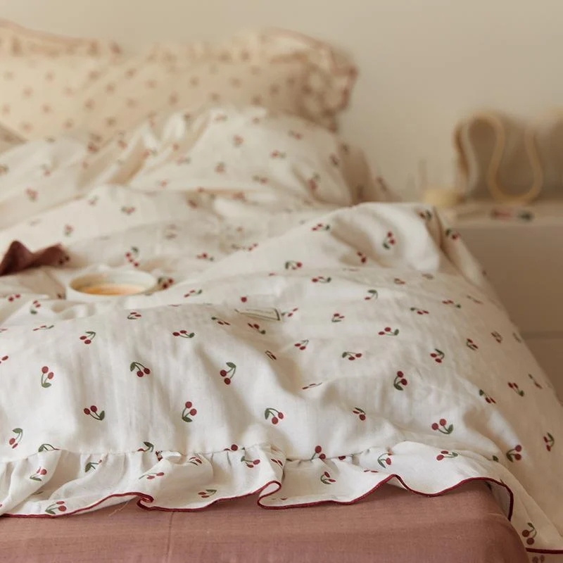 Cottagecore Ruffled Cozy Bedsheet Set -  - #tag1#