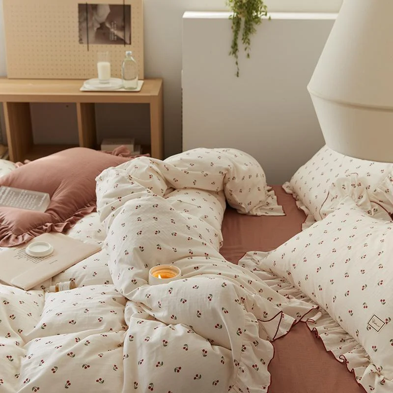 Cottagecore Ruffled Cozy Bedsheet Set -  - #tag1#