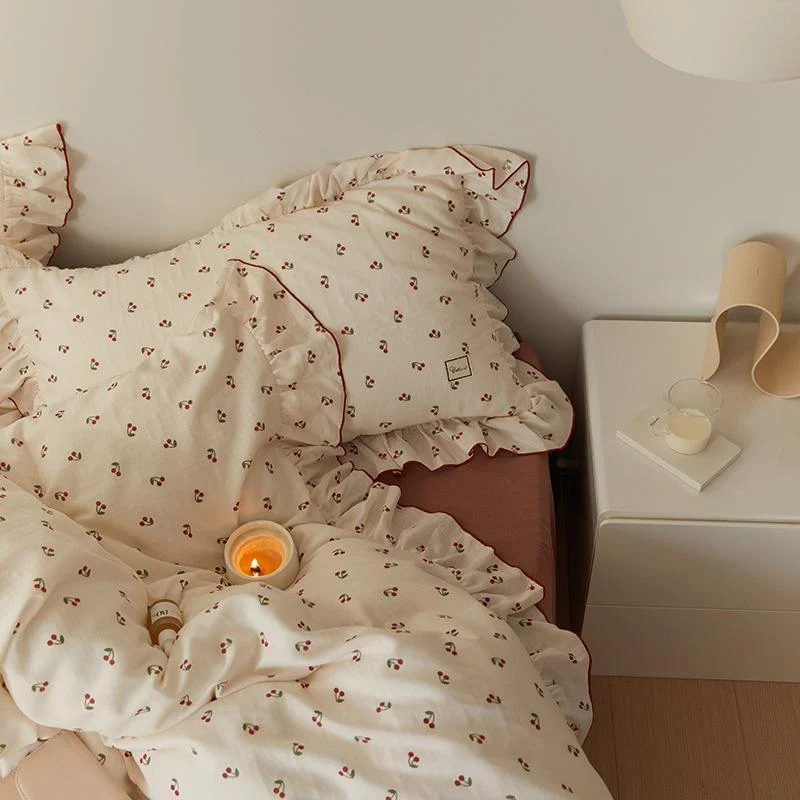 Cottagecore Ruffled Cozy Bedsheet Set -  - #tag1#