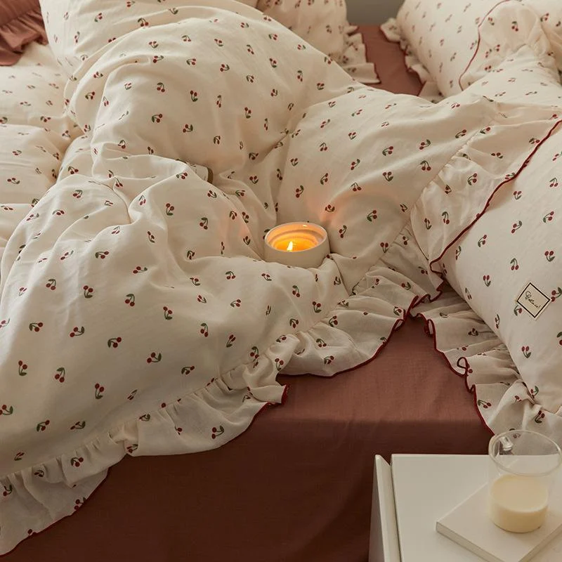 Cottagecore Ruffled Cozy Bedsheet Set -  - #tag1#