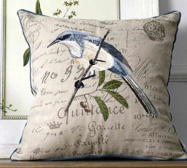 Cottagecore Wild Flower Embroidered Pillow Cover -