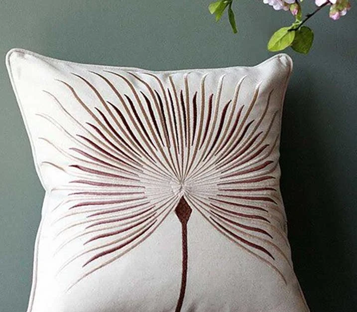 Cottagecore Wild Flower Embroidered Pillow Cover -