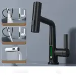 Countertop Faucet for Kitchen and Bathroom with Temperature Display tag1