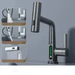 Countertop Faucet for Kitchen and Bathroom with Temperature Display tag1