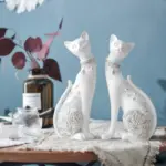 Couple Cats Resin Figurines