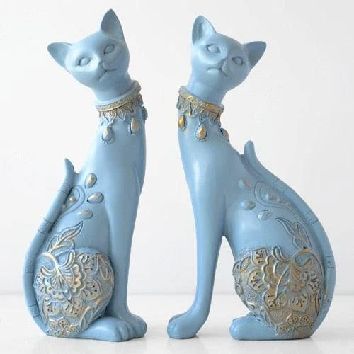 Couple Cats Resin Figurines -