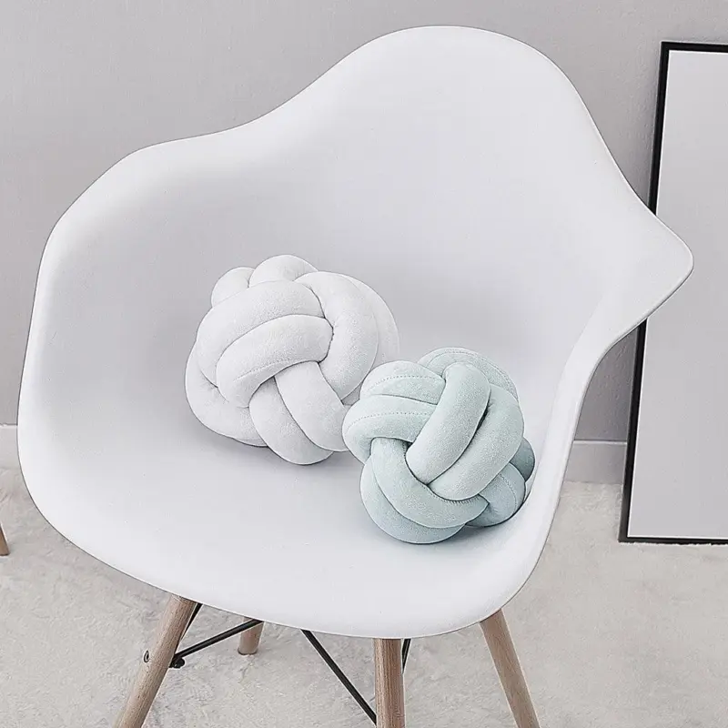 Coussin n ud rond tiss la main coussin de canap en peluche douce pour salon 4c23e940 5715 4900 bc86 751a29bc6b85