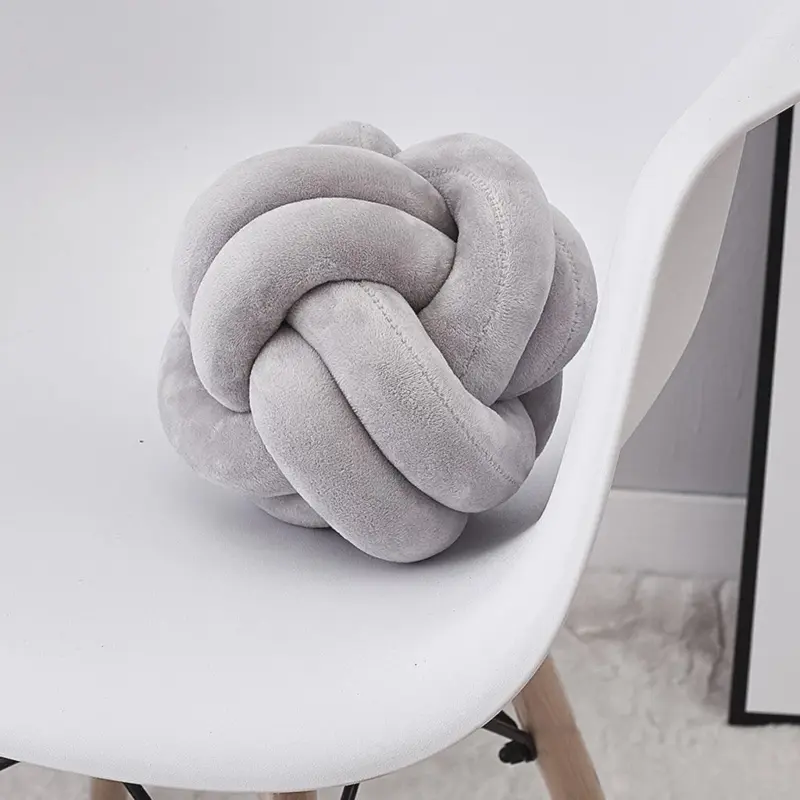 Coussin n ud rond tiss la main coussin de canap en peluche douce pour salon f0b660c3 4d47 4f9e 9a78 32cfcba3dccd
