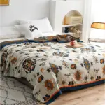 Couverture 100 coton pour lit serviette de canap ethnique douce respirante gaze couette fra che d 80c21b86 a3a8 475d a45b 7f1efc985dbe