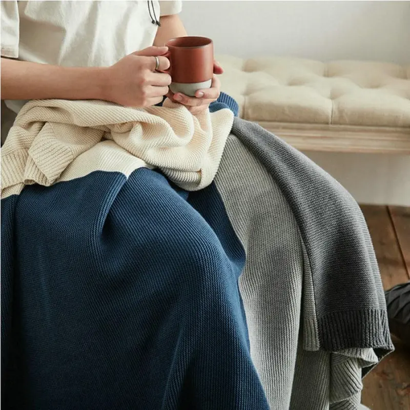 Couverture en laine tricot e Patchwork la mode plaid d coratif pour lit canap couvre lit 0686b690 ebb2 40db b97d 9313b688290a