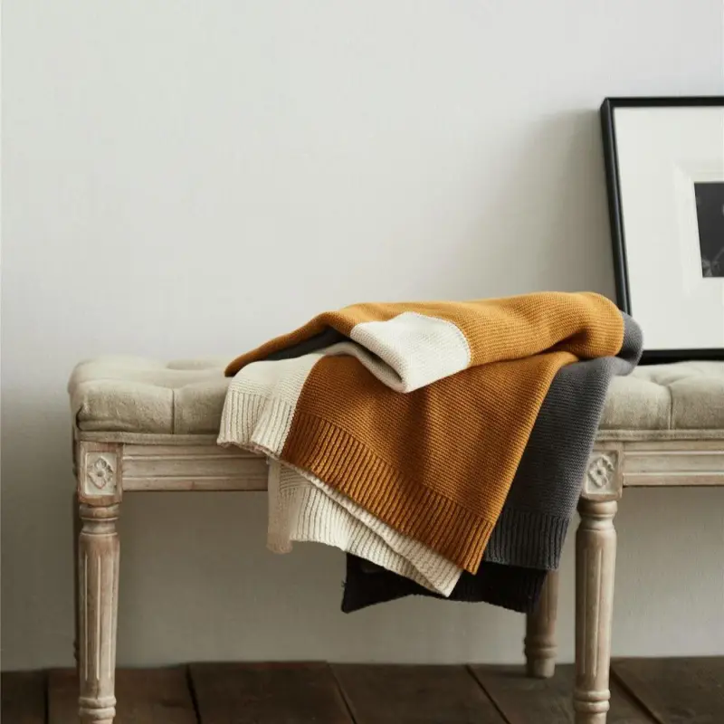 Couverture en laine tricot e Patchwork la mode plaid d coratif pour lit canap couvre lit ac623b7f 73f1 41d6 b2c3 7910ed830cc2