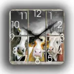 Cow_Farm_Theme_Silent_Square_Wall_Clock_12_Inches_-_-4166551 Cow Farm Theme Silent Square Wall Clock 12 Inches