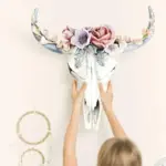 Cow_Skull_-_Bully_-_Wall_Decoration_with_Flowers_-_Resin_Home_Decoration_-_-_tag1_-4190670 Cow Skull Bully Wall Decoration with Flowers Resin Home Decoration tag1