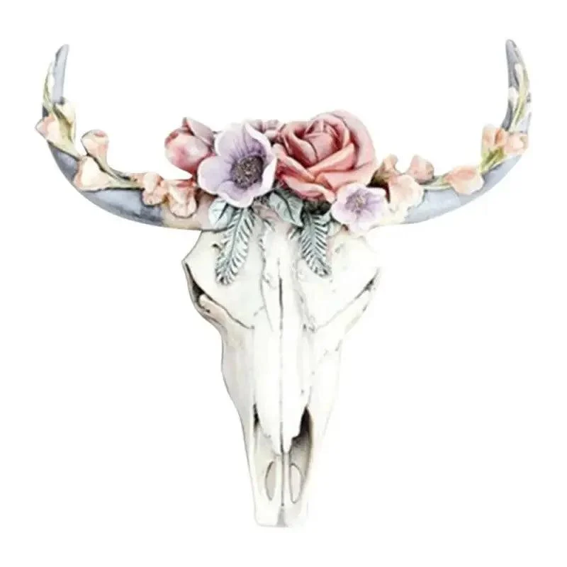 Cow Skull - Bully - Wall Decoration with Flowers - Resin Home Decoration -  - #tag1#