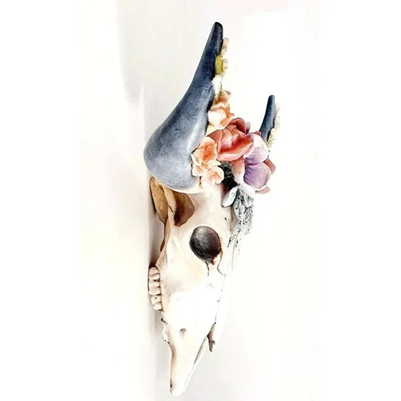 Cow Skull - Bully - Wall Decoration with Flowers - Resin Home Decoration -  - #tag1#