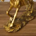 Cowboy And Horse Gold Resin Crafts Sculptures and Statues Decorations