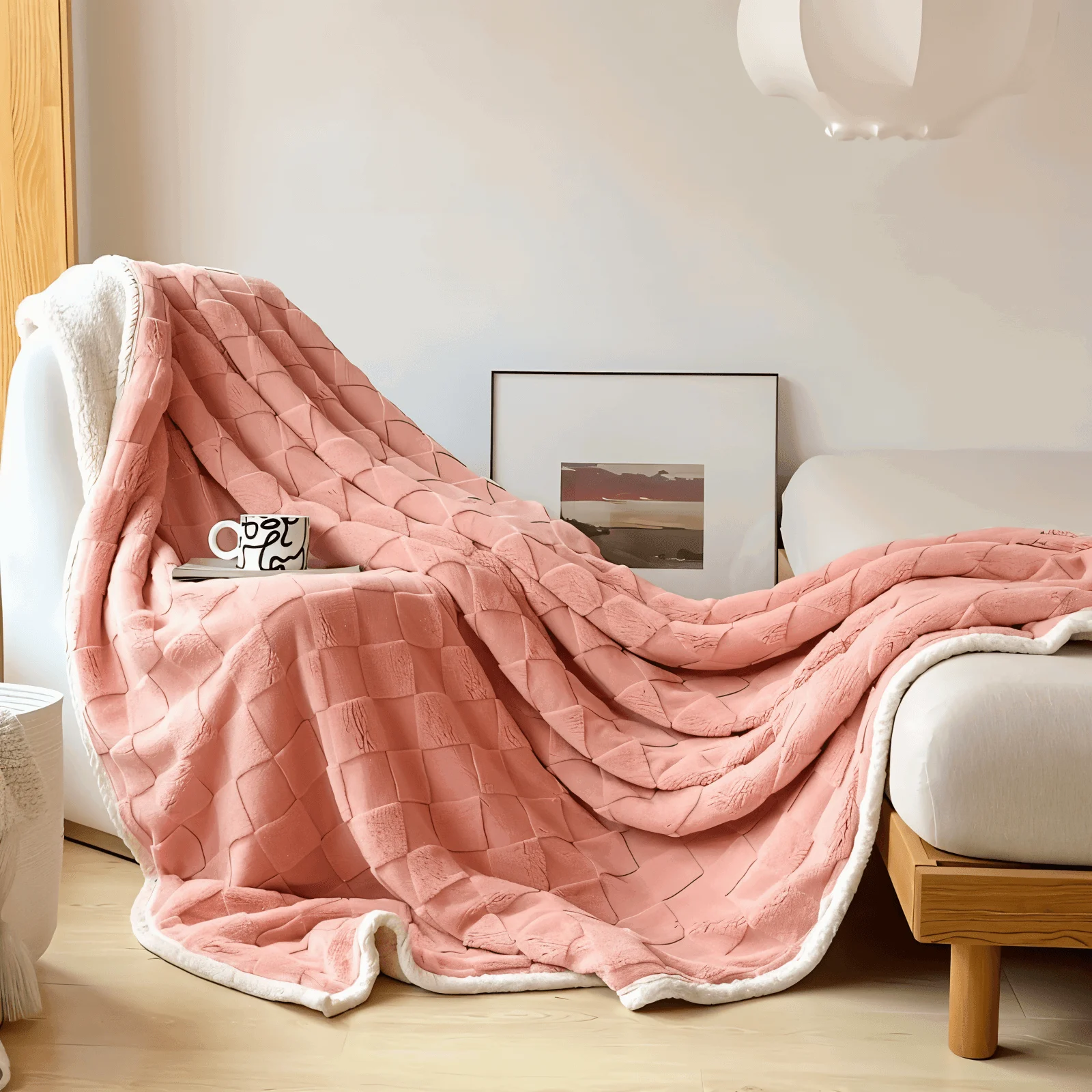 CozyCheck Plaid - Reversible, Thick Insulated Fleece Blanket for Winter -  - #tag1#