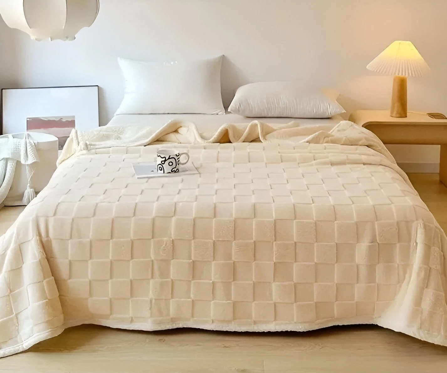 CozyCheck Plaid - Reversible, Thick Insulated Fleece Blanket for Winter -  - #tag1#