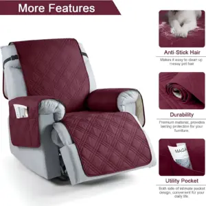 CozyShield - Plaid Anti-Slip Recliner Sofa Cover for All-Around Protection -  - #tag1#