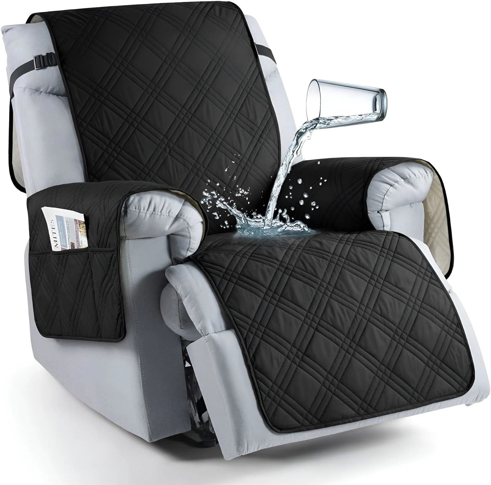 CozyShield - Plaid Anti-Slip Recliner Sofa Cover for All-Around Protection -  - #tag1#