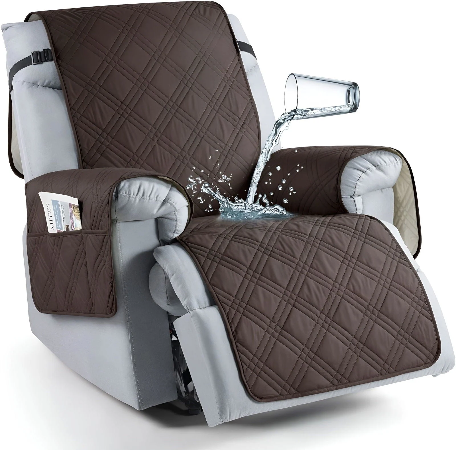 CozyShield - Plaid Anti-Slip Recliner Sofa Cover for All-Around Protection -  - #tag1#