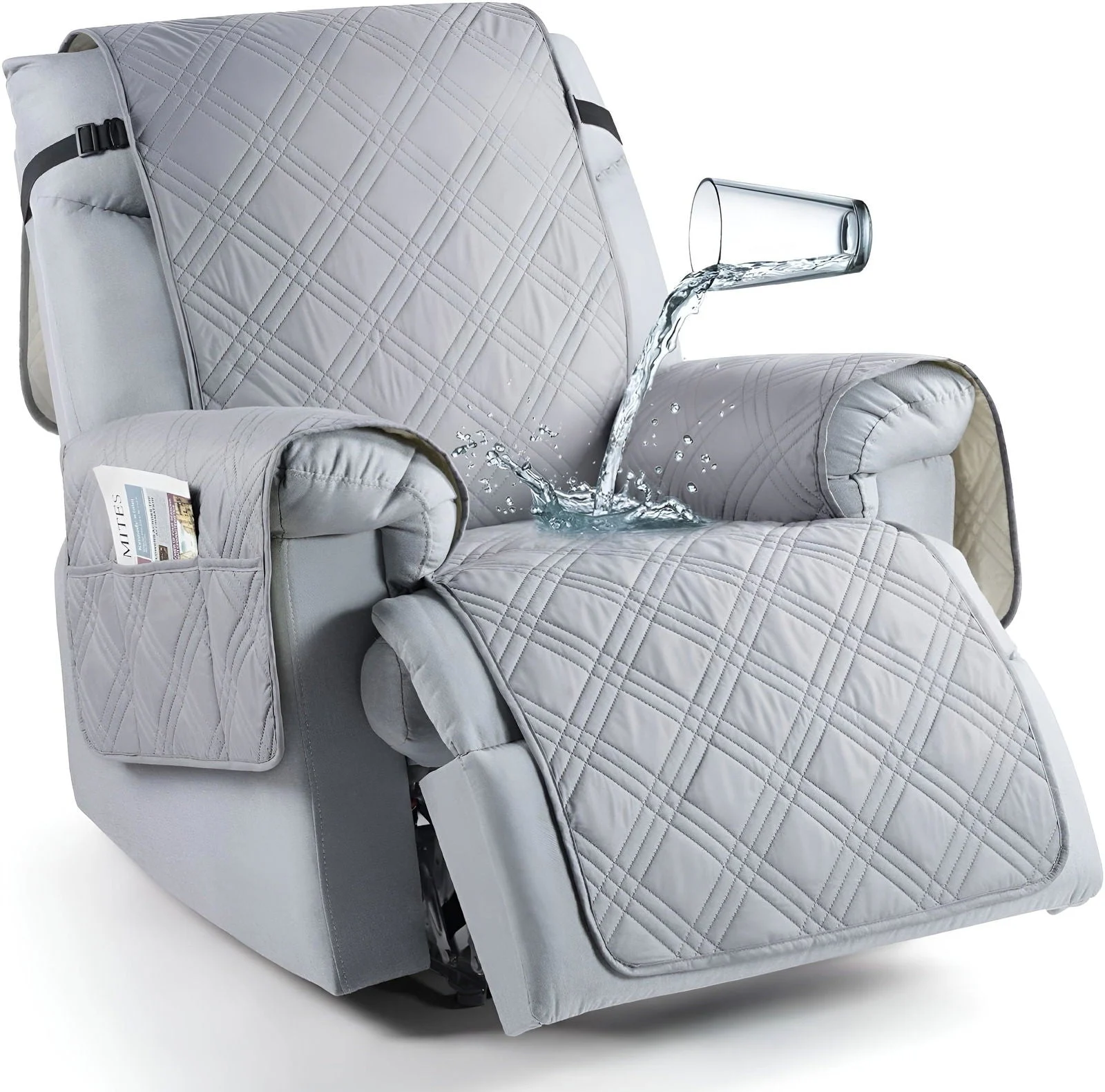 CozyShield - Plaid Anti-Slip Recliner Sofa Cover for All-Around Protection -  - #tag1#