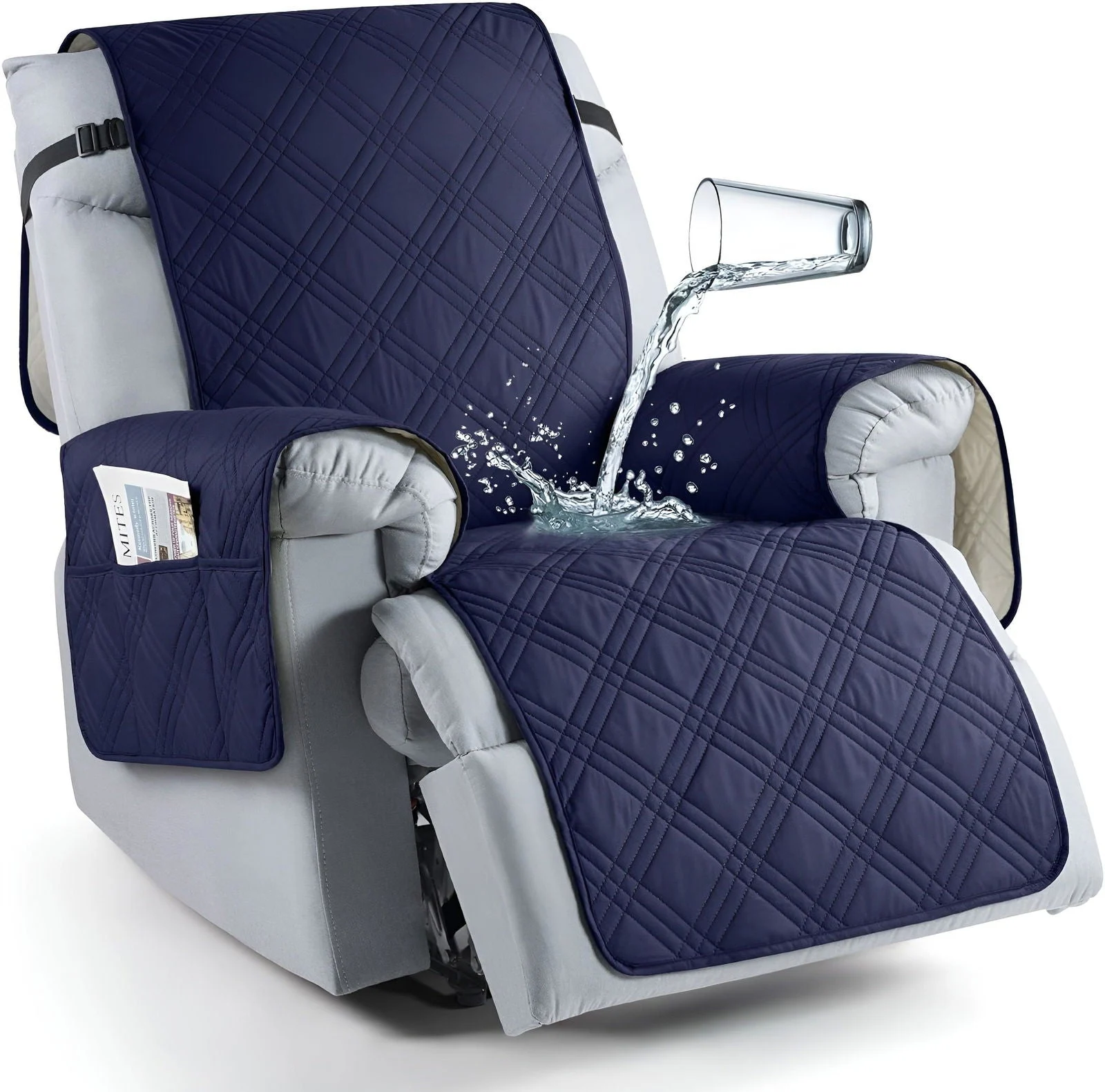 CozyShield - Plaid Anti-Slip Recliner Sofa Cover for All-Around Protection -  - #tag1#