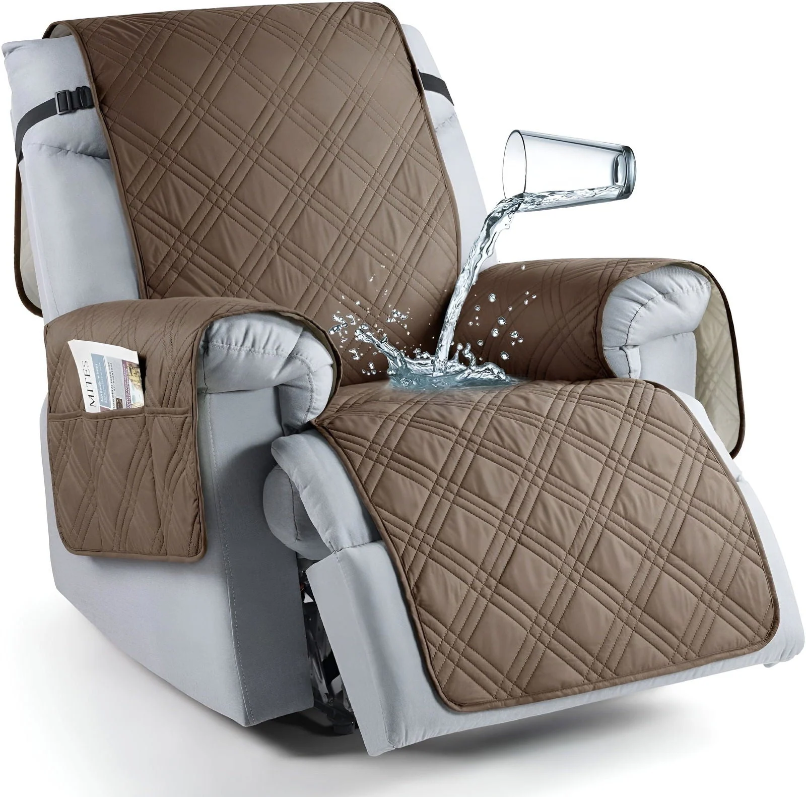 CozyShield - Plaid Anti-Slip Recliner Sofa Cover for All-Around Protection -  - #tag1#