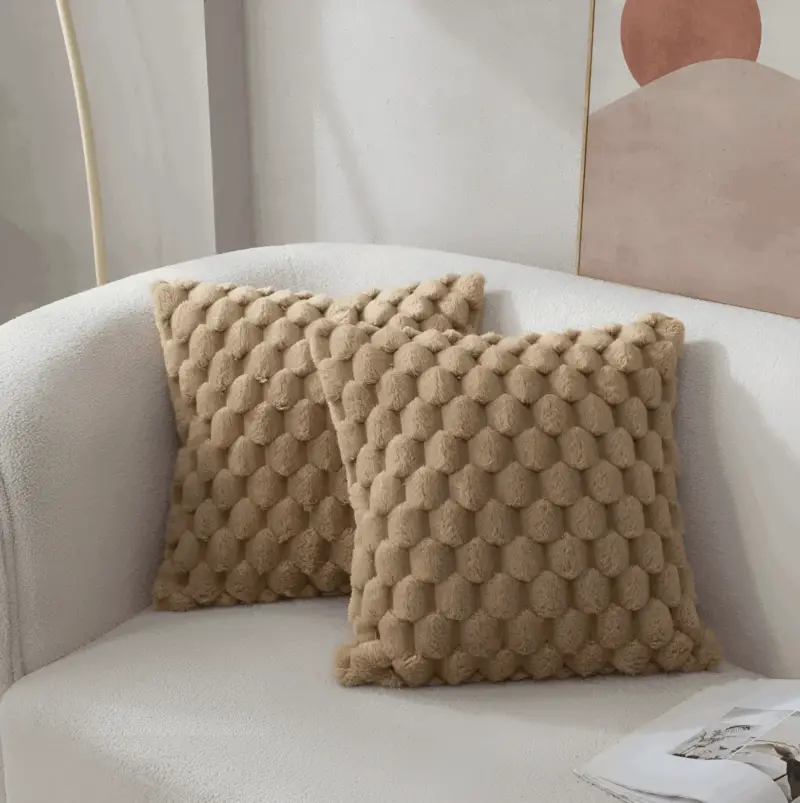 CozyWeave Luxurious Soft Pillowcase with Fluffy Patterned Cover tag1