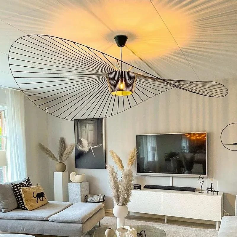 Cozy Black Simple LED Lighting Room Salon Hall Ceiling Chandelier Indoor -