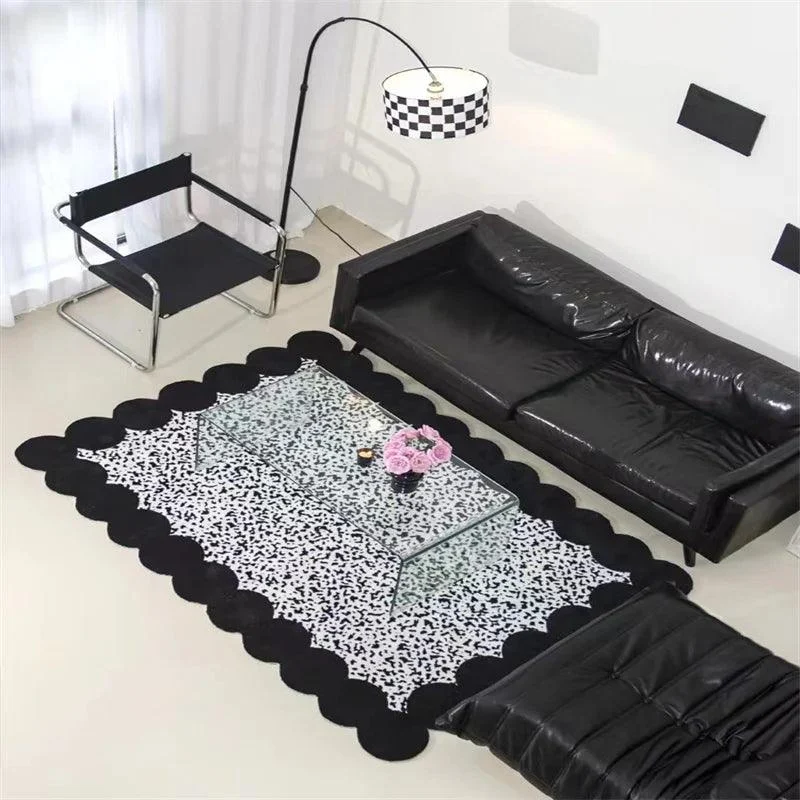Cozy Blue Green Minimal Rug Carpets for Living Room Plush Fluffy Soft for Lounge -