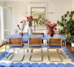 Cozy Blue Green Minimal Rug Carpets for Living Room Plush Fluffy Soft for Lounge