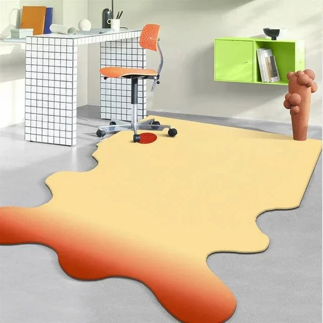 Cozy Blue Green Minimal Rug Carpets for Living Room Plush Fluffy Soft for Lounge -