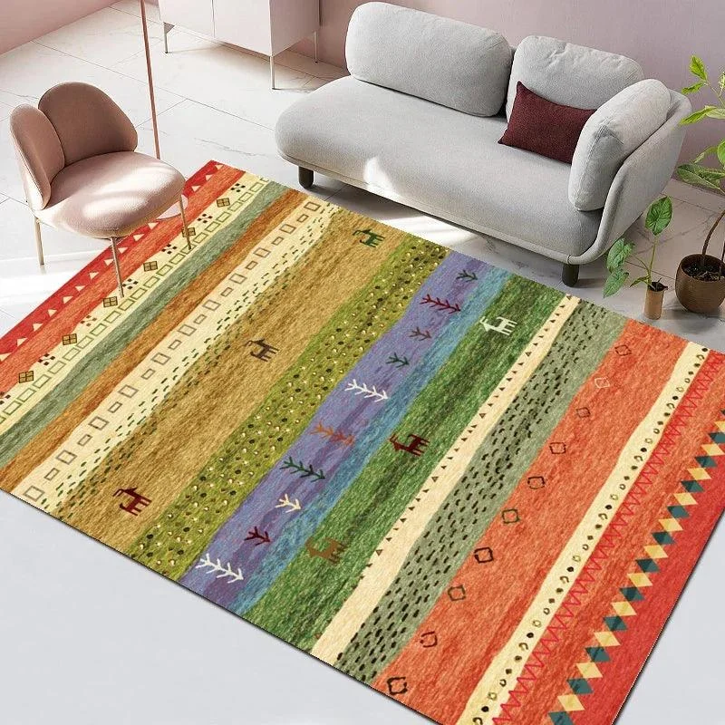 Cozy Boho Baroque Floral Rug Home Decoration Carpets - 