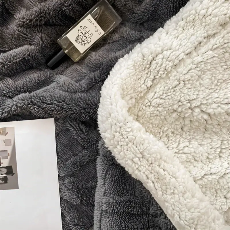 Cozy Cuddle Double Sided Cozy Cashmere Fleece Blanket for Nighttime Warmth with Style tag1