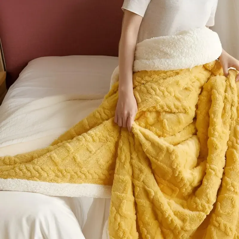 Cozy Cuddle Double Sided Cozy Cashmere Fleece Blanket for Nighttime Warmth with Style tag1