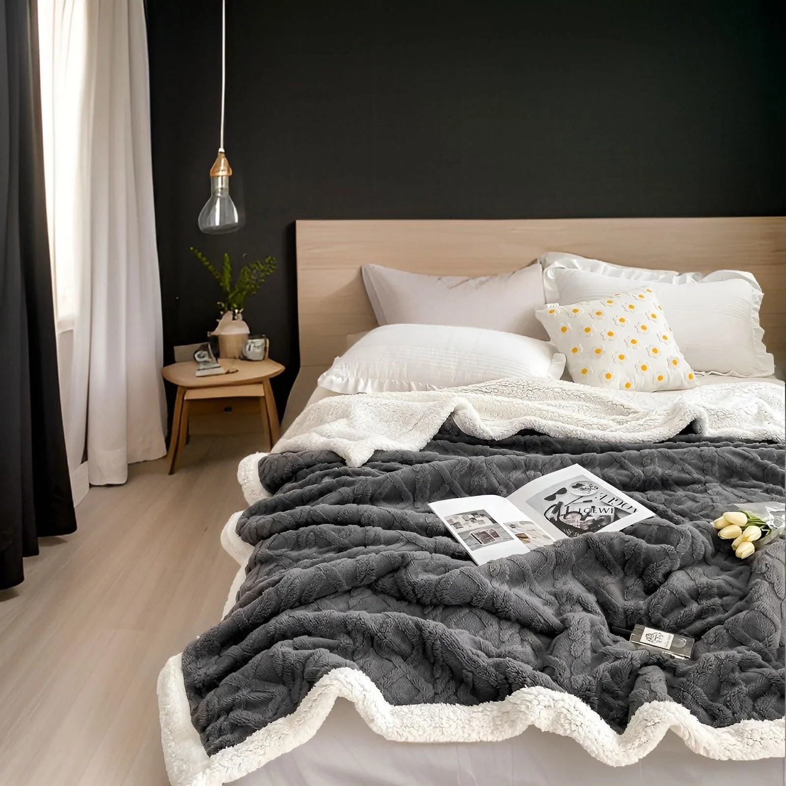 Cozy Cuddle - Double-Sided Cozy Cashmere Fleece Blanket for Nighttime Warmth with Style -  - #tag1#