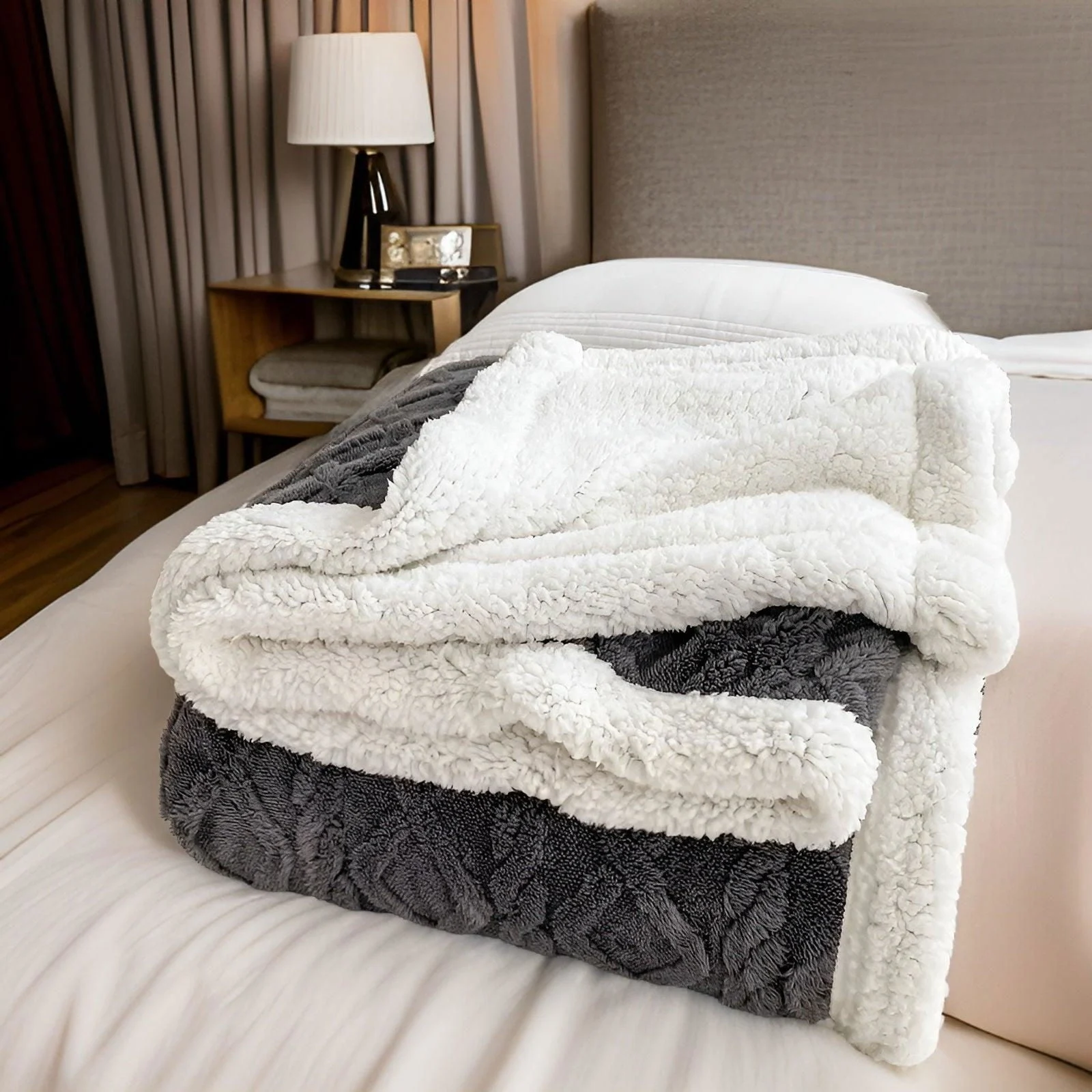 Cozy Cuddle - Double-Sided Cozy Cashmere Fleece Blanket for Nighttime Warmth with Style -  - #tag1#
