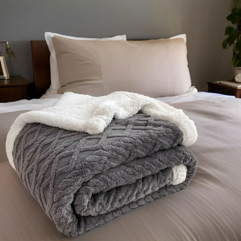 Cozy Cuddle Double Sided Cozy Cashmere Fleece Blanket for Nighttime Warmth with Style tag1