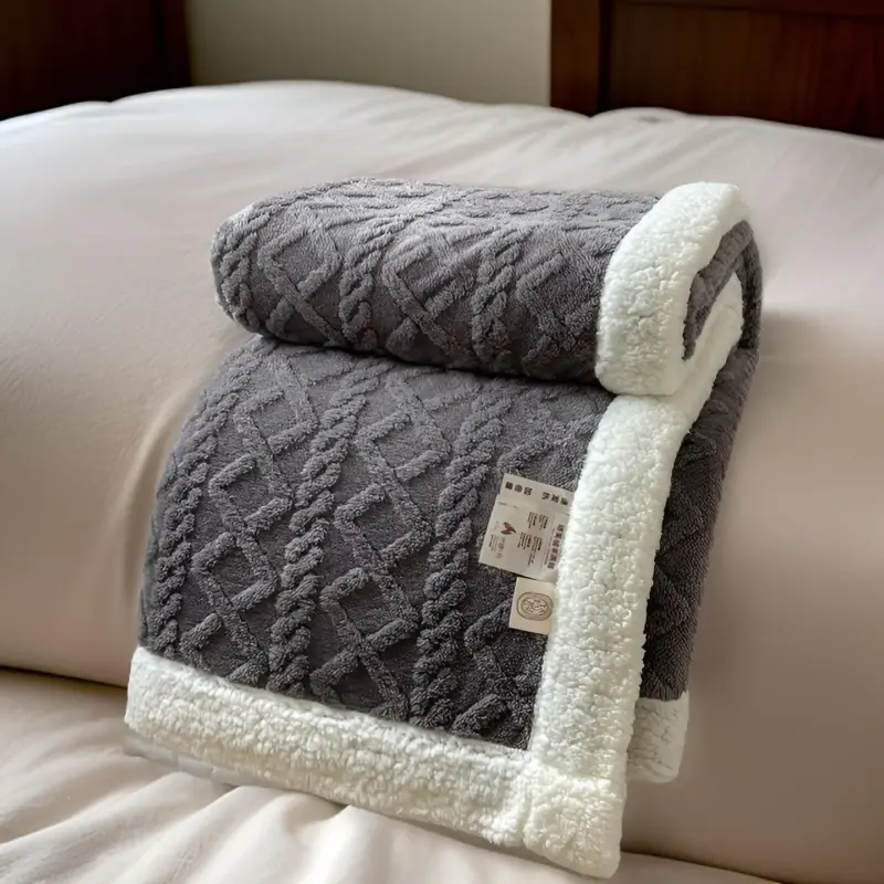 Cozy Cuddle Double Sided Cozy Cashmere Fleece Blanket for Nighttime Warmth with Style tag1