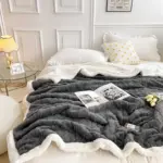 Cozy Cuddle Double Sided Cozy Cashmere Fleece Blanket for Nighttime Warmth with Style tag1