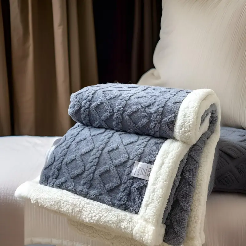 Cozy Cuddle Double Sided Cozy Cashmere Fleece Blanket for Nighttime Warmth with Style tag1