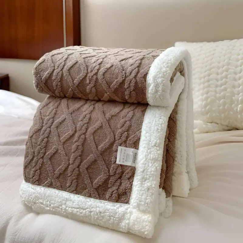 Cozy Cuddle Double Sided Cozy Cashmere Fleece Blanket for Nighttime Warmth with Style tag1