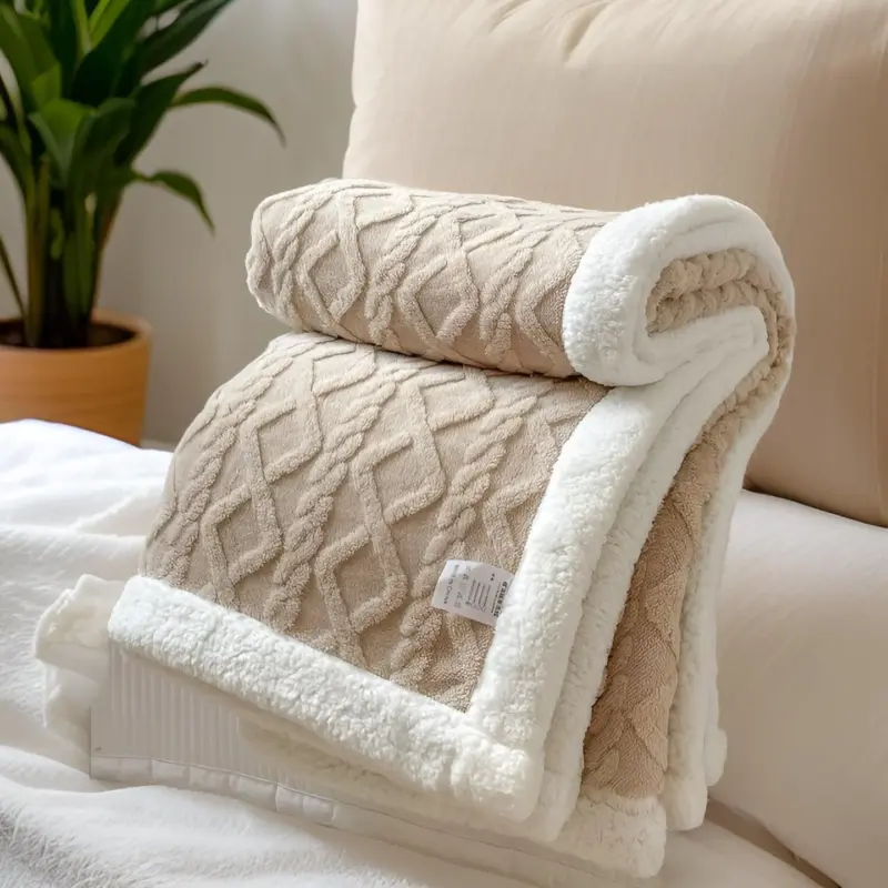 Cozy Cuddle Double Sided Cozy Cashmere Fleece Blanket for Nighttime Warmth with Style tag1