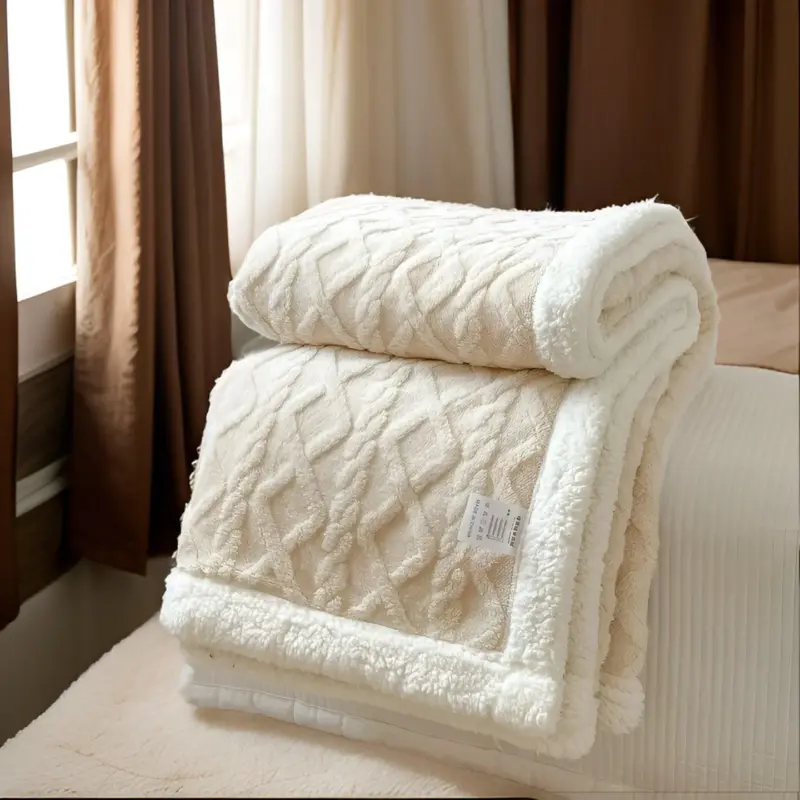 Cozy Cuddle Double Sided Cozy Cashmere Fleece Blanket for Nighttime Warmth with Style tag1