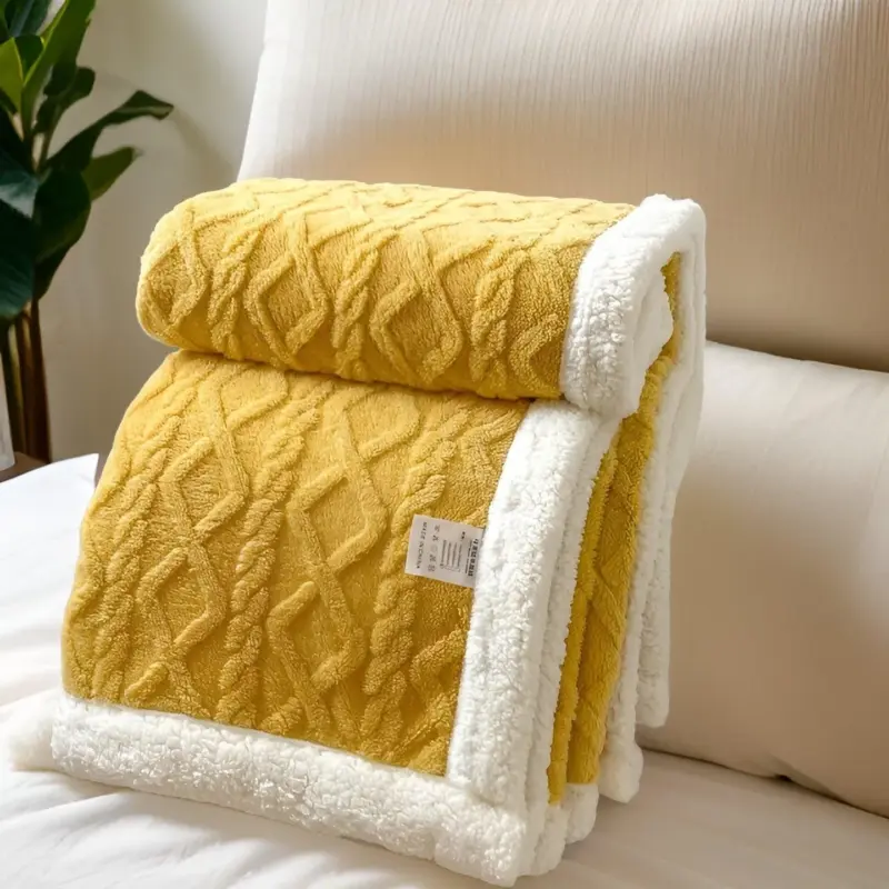 Cozy Cuddle Double Sided Cozy Cashmere Fleece Blanket for Nighttime Warmth with Style tag1