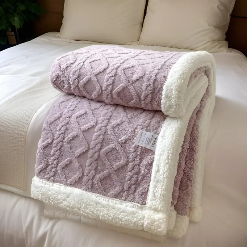 Cozy Cuddle Double Sided Cozy Cashmere Fleece Blanket for Nighttime Warmth with Style tag1