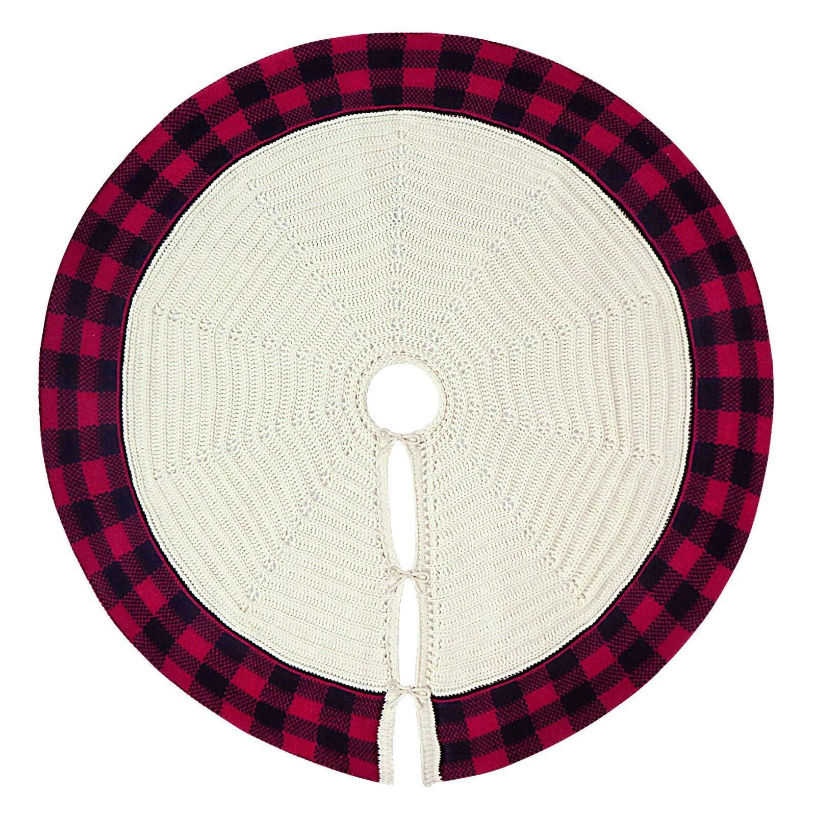 Cozy Knitted Christmas Tree Skirt -  - #tag1#