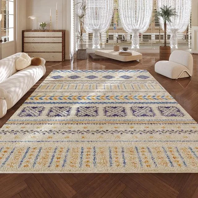 Cozy Persian Art Stripe Soft Rug Home Decoration for Balcony Bedroom -