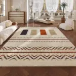 Cozy Persian Art Stripe Soft Rug Home Decoration for Balcony Bedroom